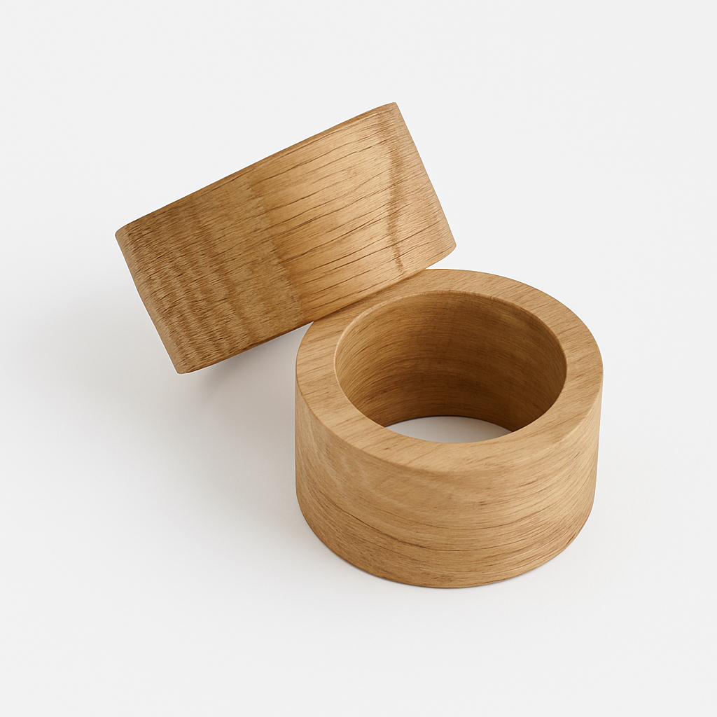 Rund serviettring i eik - 4 pk.