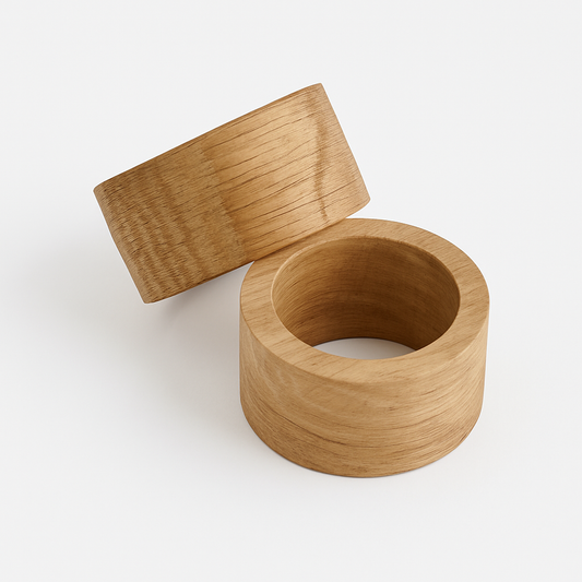 Rund serviettring i eik - 4 pk.